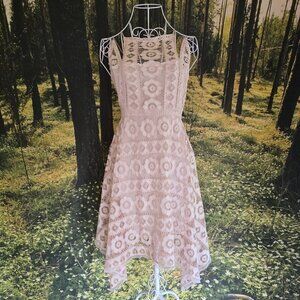 Free People Ivory Lace Midi Dress (Sz 8)